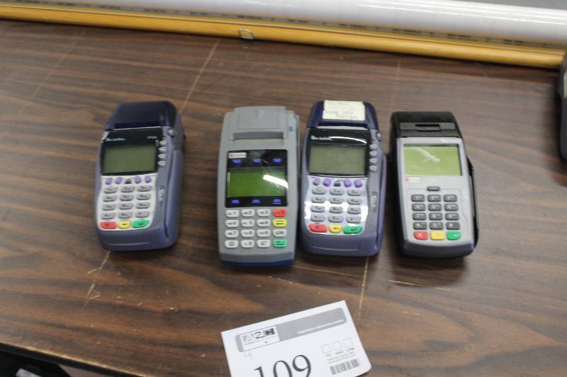 lot 109 image: Lot of (4) Credit Card POS Machines Includes Verifone VX570, F960