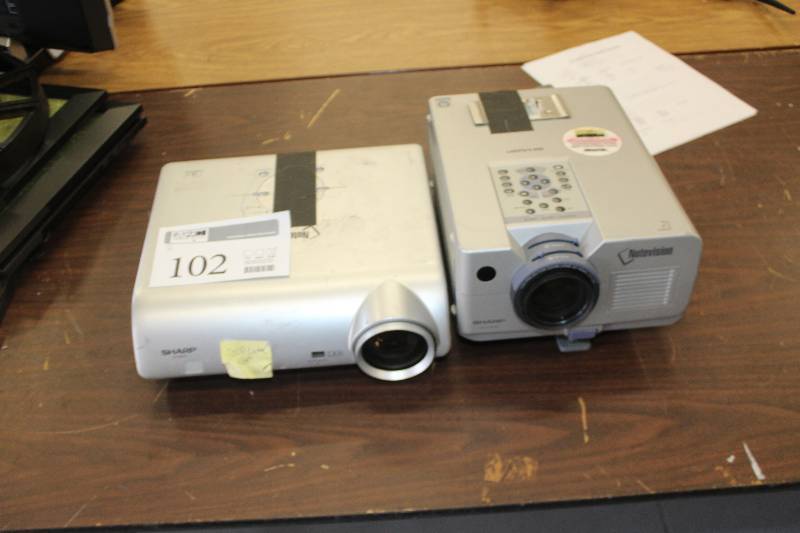 lot 102 image: Lot of (2) Sharp LCD Projectors Includes Sharp 3000 Lumen XG-MB70X, Sharp Notevision XG-C40XU