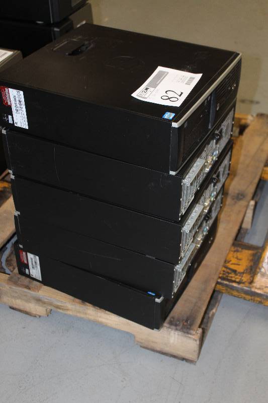 lot 82 image: Lot of (5) HP Compaq Desktop Computers No Drives