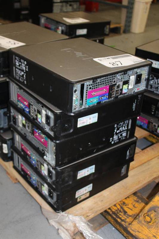 lot 87 image: Lot of (5) Dell Optiplex Desktop Computers