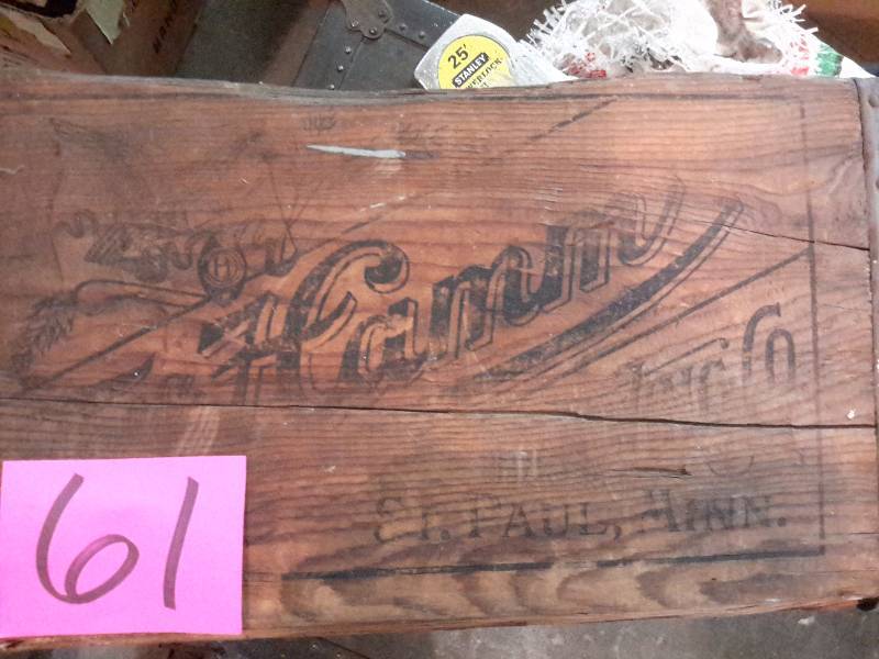 lot 61 image: All wood Hamms Beer case