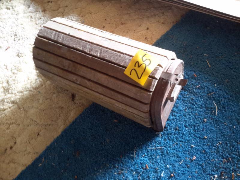 lot 235 image: Mail box with rough cut wood covering
