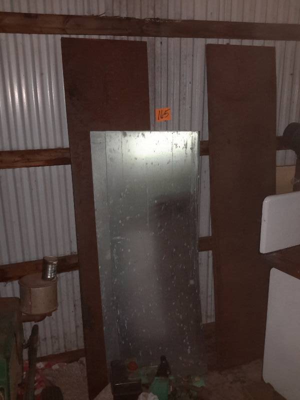 lot 165 image: 2 Sheets of 16 gauge Black Iron (Miled Steel Plate).. 2 Sheets galvanized