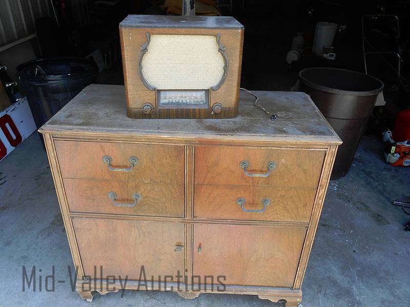 Old radio and cabinet