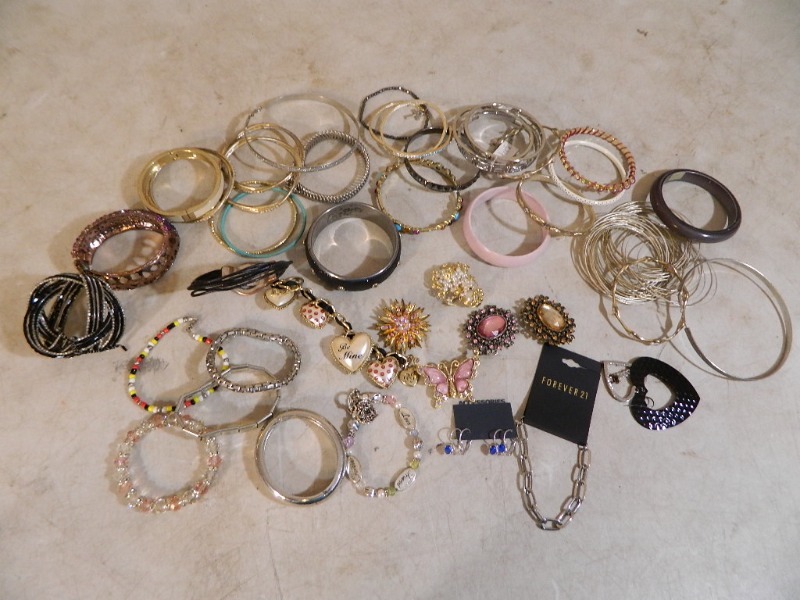 lot 24 image: Pins, Bangles, and Bracelets