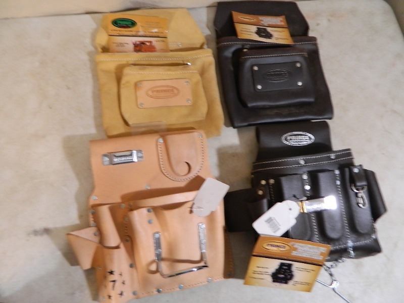 lot 40 image: 4 New Leather Toolbelt Pouches