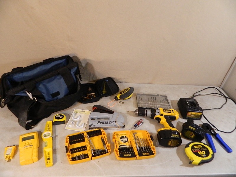 lot 46 image: Drill, Hand Tools, and More