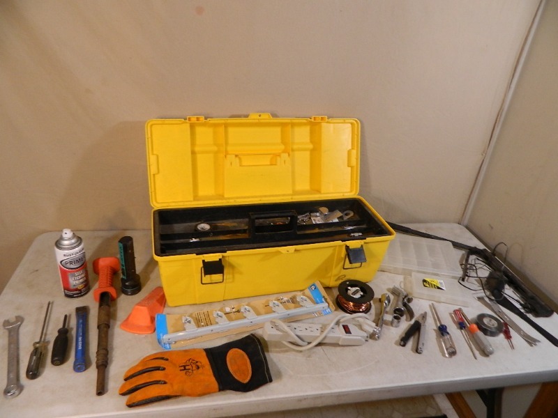 lot 49 image: Toolbox with Tools and Shop Supplies