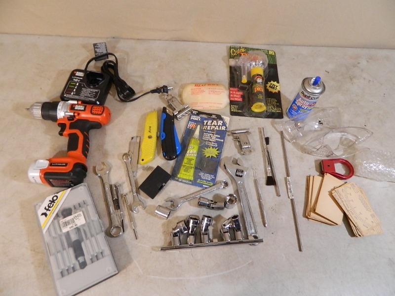 lot 54 image: Drill, Hand Tools, and More