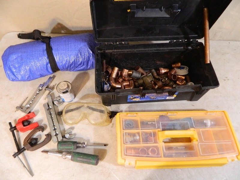 lot 77 image: Toolbox with Copper Plumbing