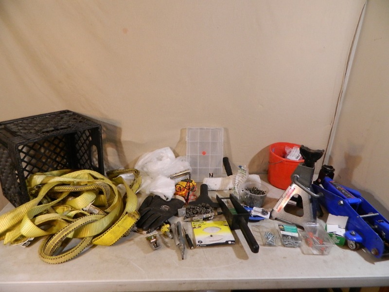 lot 82 image: Tow Strap, Tools, Hardware, Etc