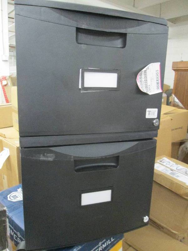 lot 50 image: Locking 2 Drawer Plastic File with ...