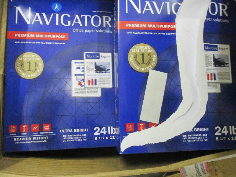 lot 58 image: 7 Reams of Navigator 24 lb Heavier ...