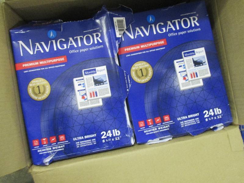 lot 59 image: 10 Reams of Navigator 24 lb Heavier...