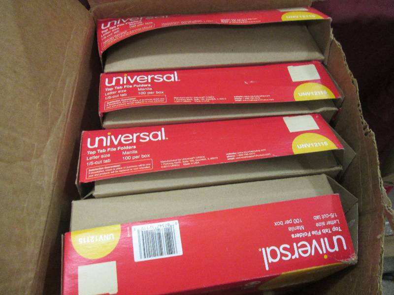 lot 141 image: 4 Boxes of 100 Universal Top Tab Fi...