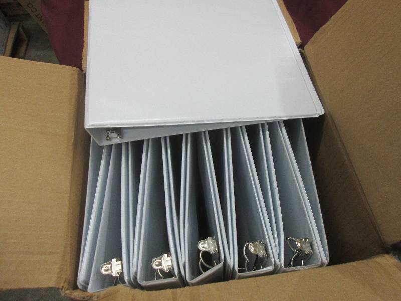 lot 145 image: Lot of 12 White 3 Ring Binders...