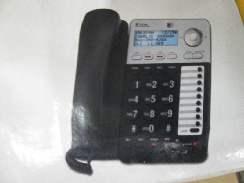 lot 153 image: AT&T 2 line Speaker Phone- damaged ...