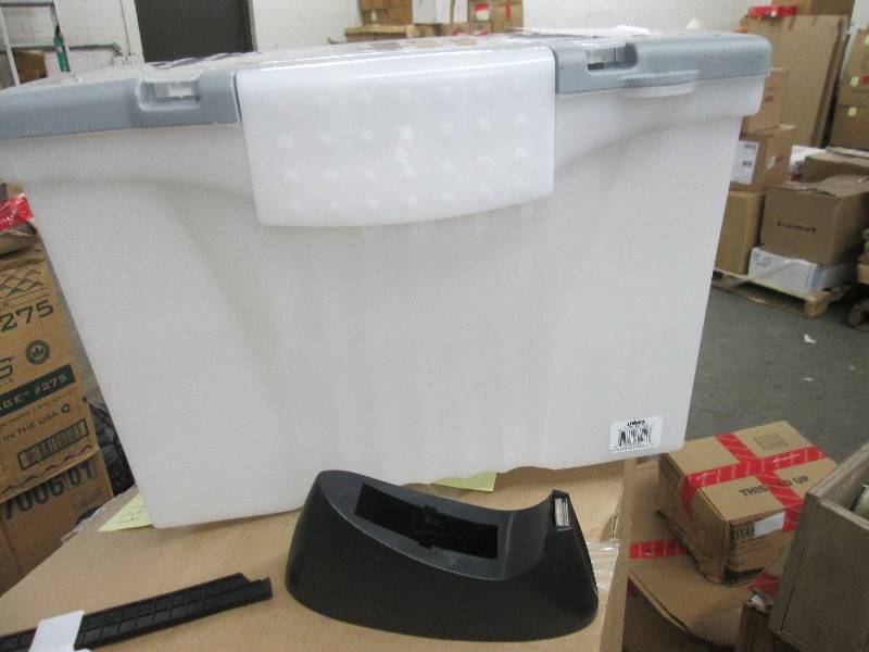 lot 180 image: Storex Portable Plastic File Organi...
