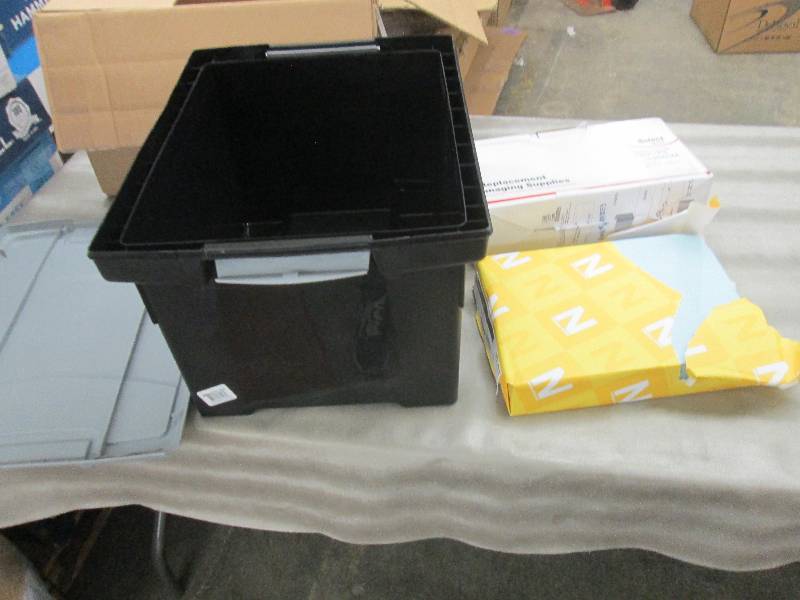 lot 254 image: Storex Storage Box- damaged lid, Ca...