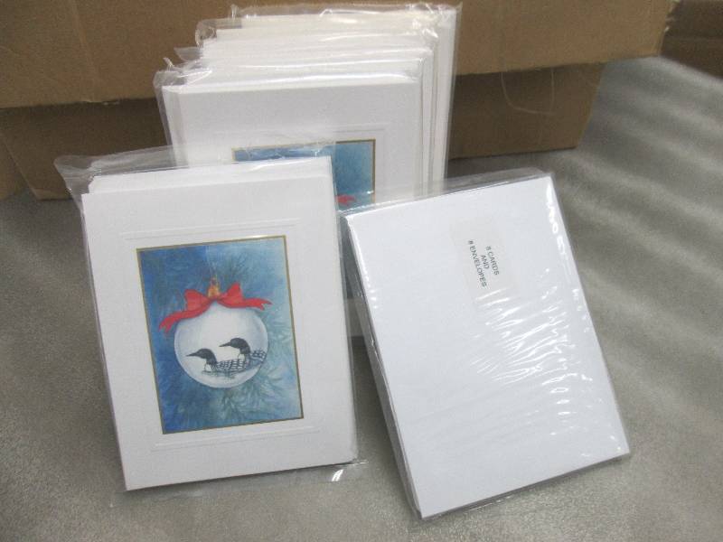 lot 295 image: Lot of 8 pkgs of 8 Loon Holiday Not...