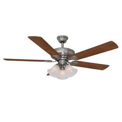 Hampton Bay Campbell 52 In Brushed Nickel Ceiling Fan Open