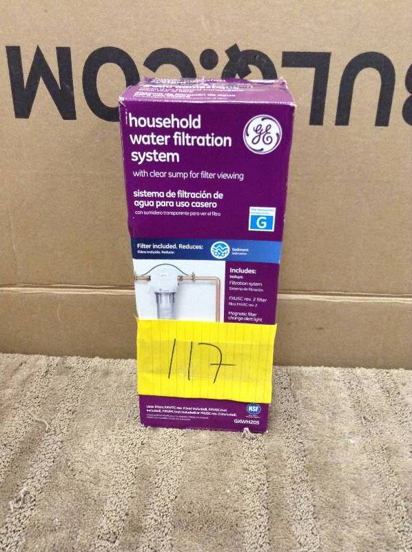lot 117 image: GE Whole Home Water Filtration System open box never used