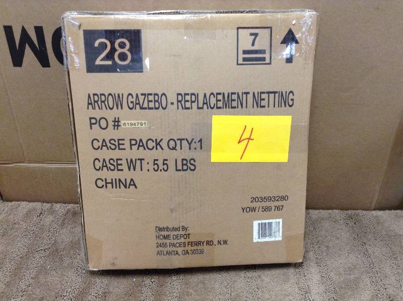 lot 4 image: Hampton Bay Arrow Gazebo Replacement Netting