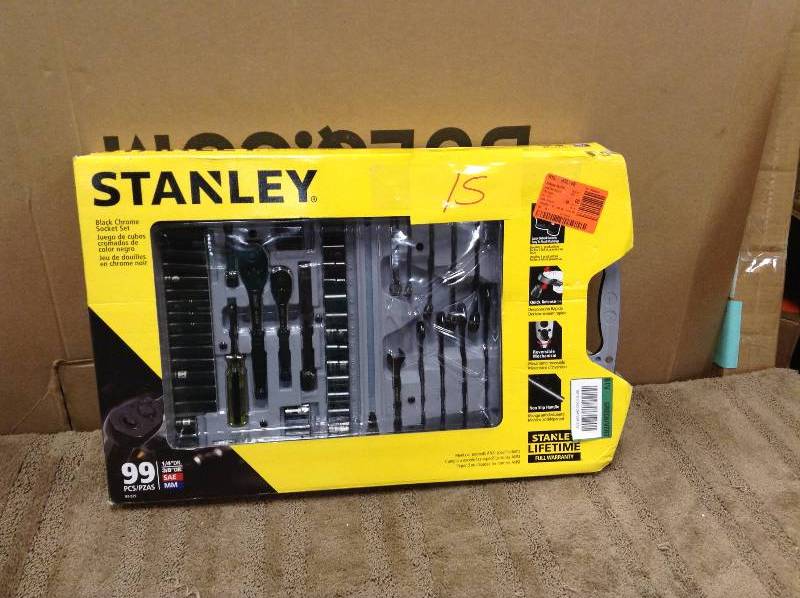 lot 15 image: Stanley Black Chrome socket set