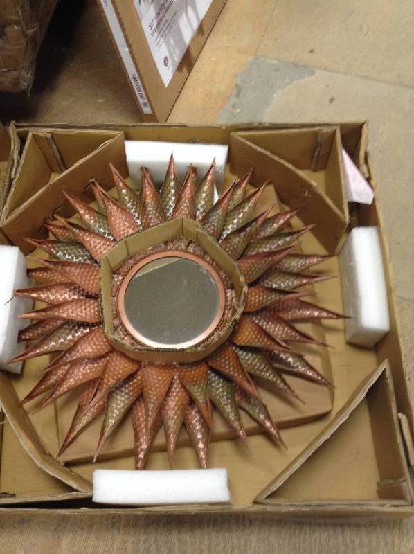 lot 25 image: Safavieh SUNFLOWER MIRROR MIR3001A dimmensions 28.3 x 5.5 x 28.3