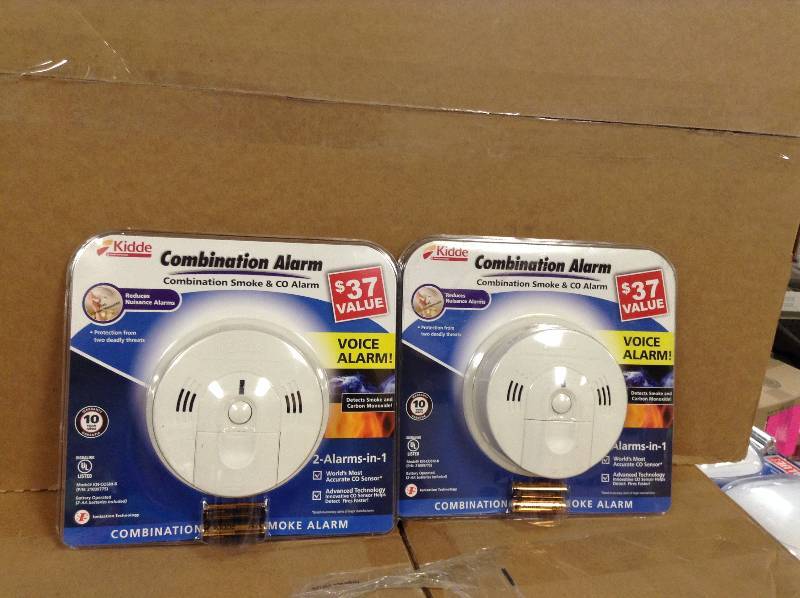 lot 49 image: Set of 2 Kidde Battery Operated SmokeCO Alarm (KN-COSM-B) New