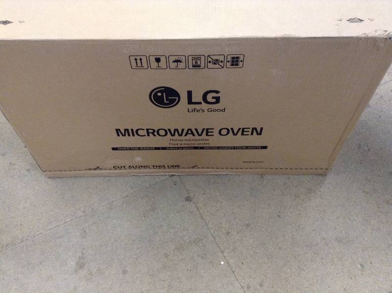 lot 58 image: LG Electronics 1.6 cu. ft. Over the Range Microwave Oven in Stainless Steel open box never used