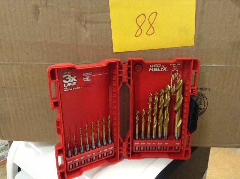 lot 88 image: Milwaukee Cobalt Red Helix Drill Bit Kit