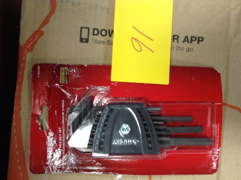 lot 91 image: Husky SAE Long Arm Hex Key Set (13-Piece)