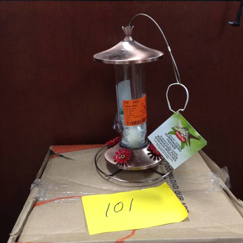 lot 101 image: Perky-Pet 12 oz. Elegant Copper Hummingbird Feeder