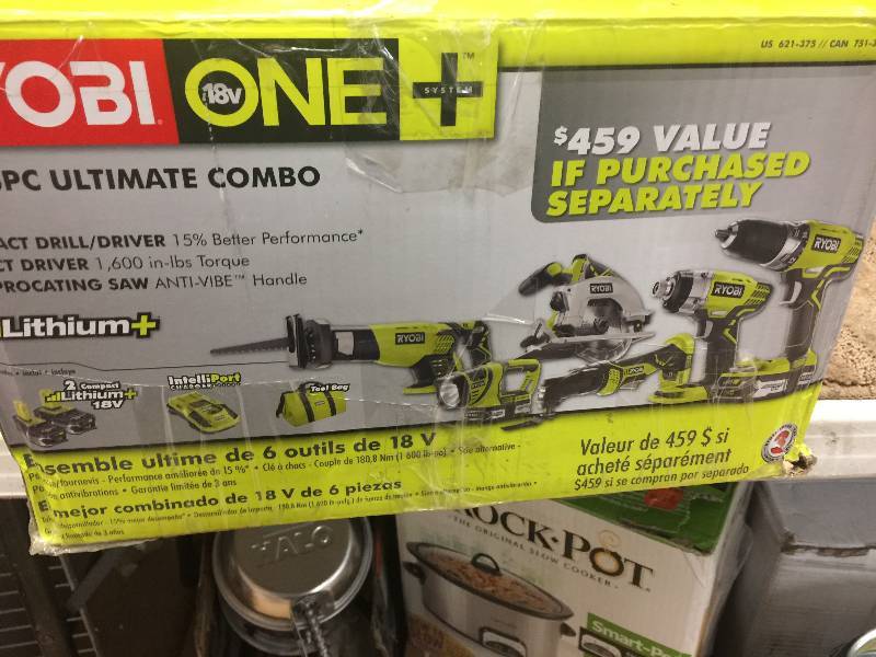 lot 126 image: Ryobi 18-Volt ONE Lithium-Ion Ultimate Combo Kit (6-Tool) in like New conditions