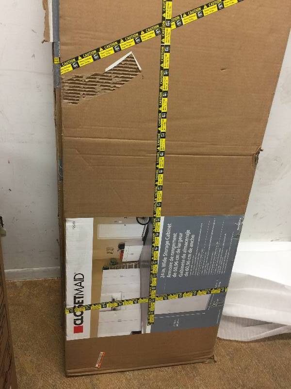 lot 135 image: Lot of 3 ClosetMaid 72 in. H x 24 in. W x 15.25 in. D Laminate Storage Cabinet in White Model#  12281
