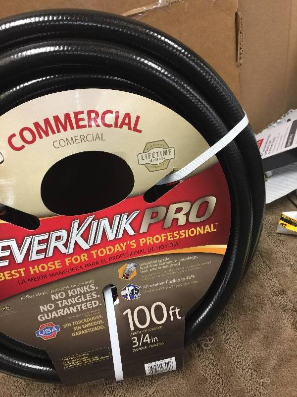lot 131 image: Neverkink PRO 34 in. Dia x 100 ft. Commercial Duty Water Hose New