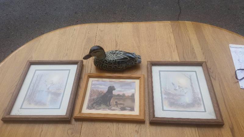 lot 49 image: 3-Duck Pictures, 1-Duck Decoy