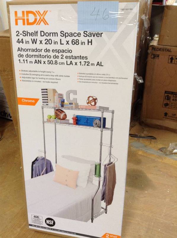 HDX 2 Shelf Dorm Space Saver 44 in x 20 in x 68 in