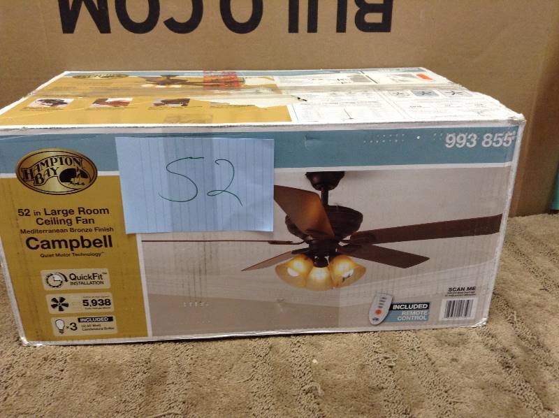 Hampton Bay 52 in Large Room Ceiling Fan Campbell