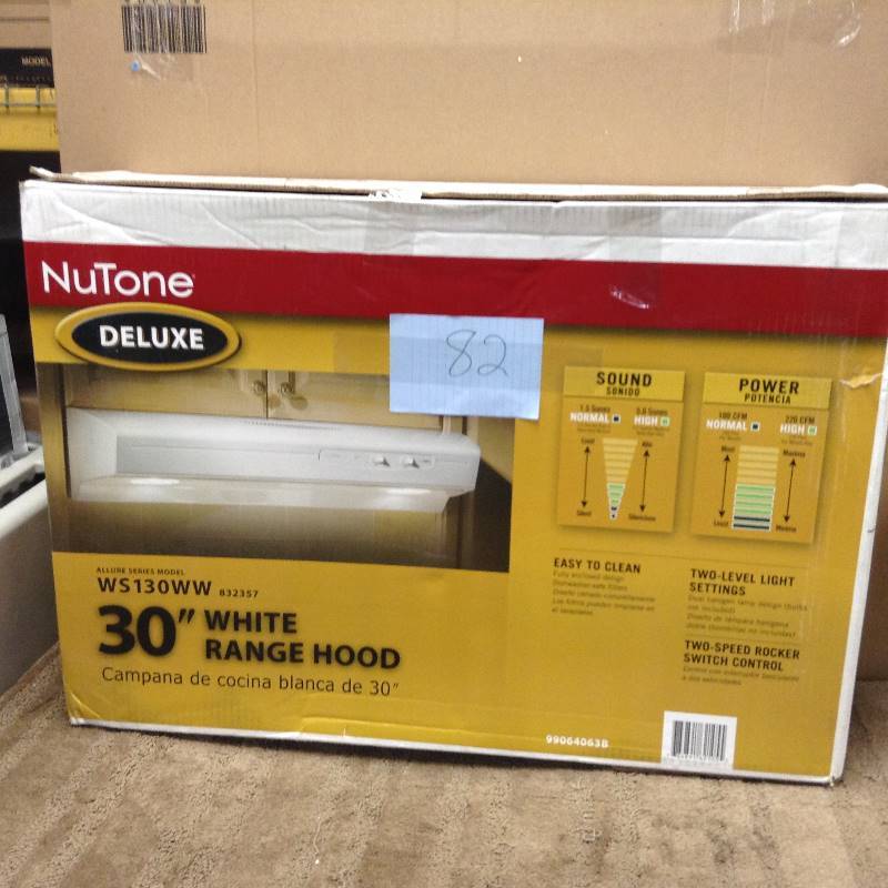 Nutone Deluxe WWS130www 30 in White Range Hood