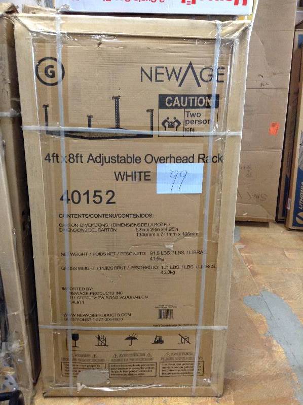 New Age 4x8 Adjustable Overhead Racks