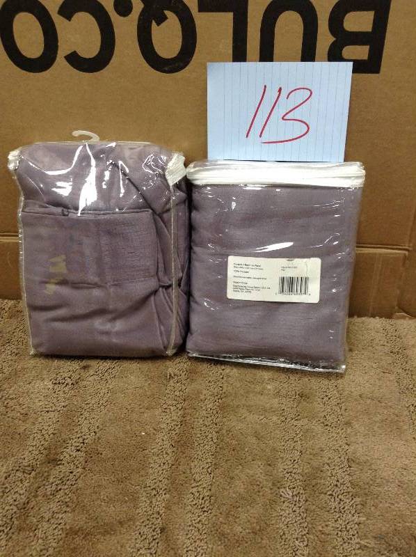Martha stewart Living Fig Faux Silk Room Darkening Back Tab Curtain Panels 2