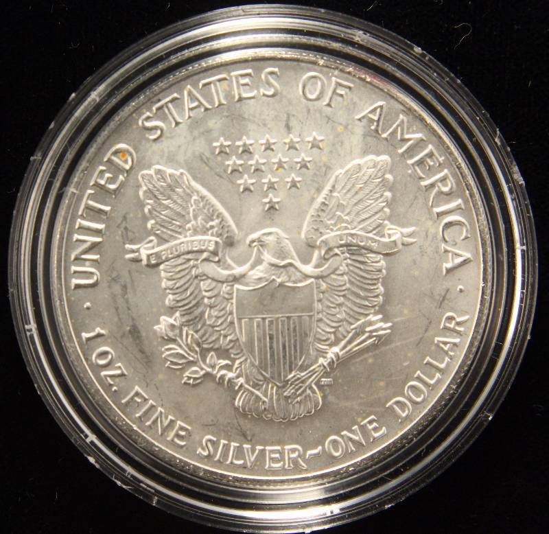 1991 AMERICAN SILVER EAGLE 1 TROY OZ. .999 FINE SILVER DOLLAR IN AIRTITE