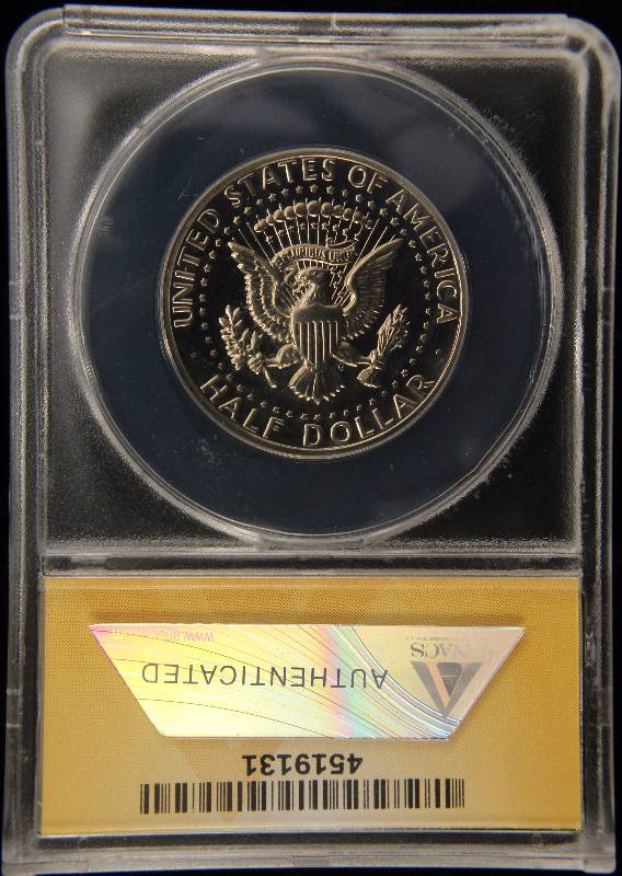 1972-S PROOF KENNEDY HALF DOLLAR PF68 OBVERSE CAMEO ANACS