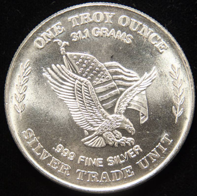 PRE AMERICAN SILVER EAGLE 1 TROY OZ. .999 FINE SILVER ROUND MINTED FROM STRATEGIC STOCKPILE OF SILVER STORED AT US ASSAY OFFICE SAN FRANCISCO 1981
