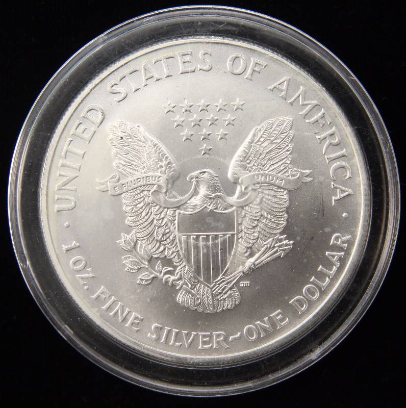 2000 COLOR ENHANCED US SILVER EAGLE 1 TROY OZ. .999 FINE SILVER DOLLAR IN AIRTITE