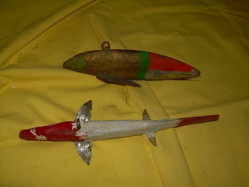 2 ANTIQUE WOOD FISH DECOYS