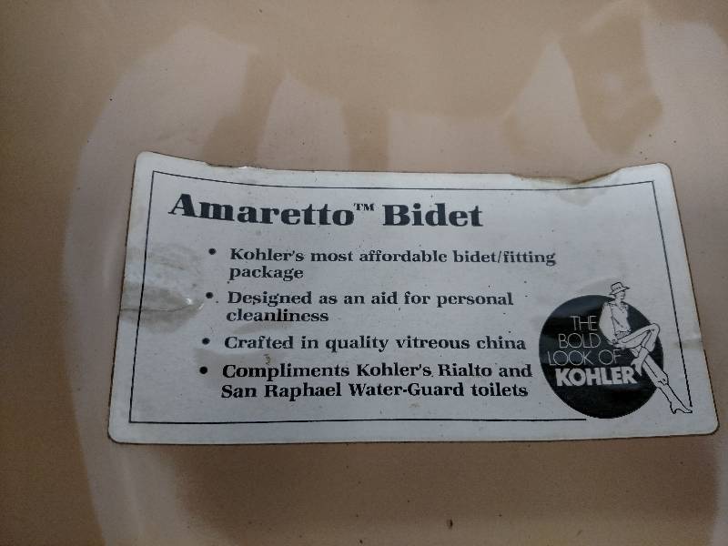 lot 14 image: Vintage Kohler Amaretto Bidet, NOS...