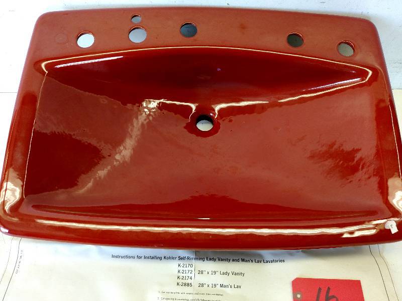 lot 16 image: Vintage Kohler Cast Iron Sink, 28x1...